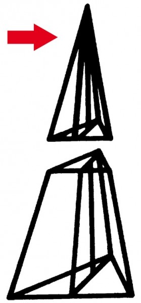 Kantenmodell Dreieckpyramidenstumpf