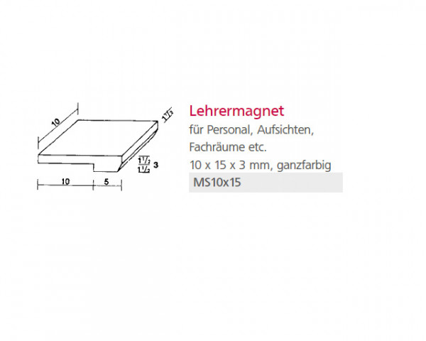 Satz Magnete 10x15x3 mm