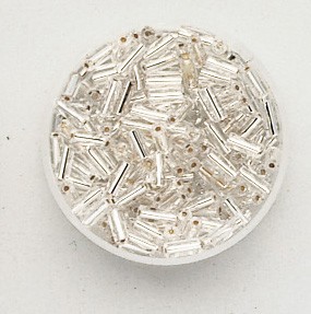 Stickperlen, 9x2 mm, perlsilber