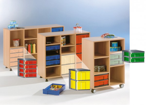 Schrank 2-reihig mit 4 Fachböden