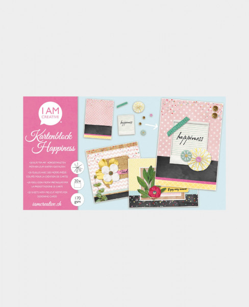 Kartenblock Happiness 24,7x14 cm