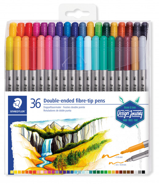 Doppelfasermaler 36 Stück farb.sort