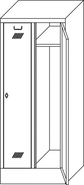 Kleiderschrank mit Sockel, 2 Abteil