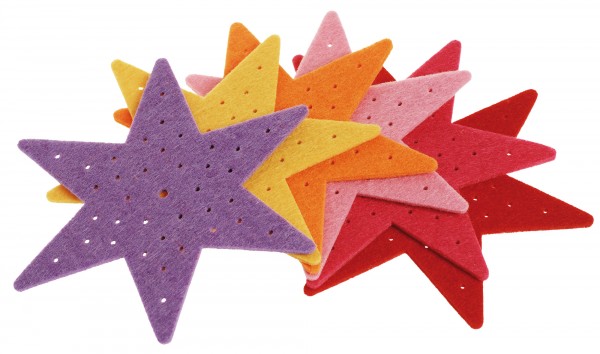 Filzanhänger ”Stickstern” 6er Set
