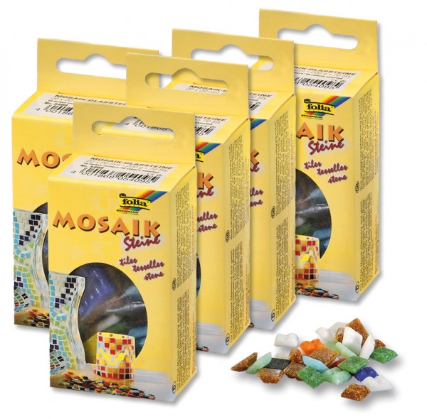 Mosaik-Glassteine 10-farbig sort.