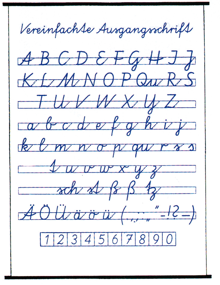 Schrifttafel: Vereinfachte Ausgangsschrift | LMS Lehrmittel-Service H
