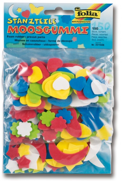 Moosgummi Stanzteile sortiert,