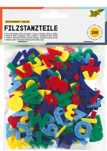 Filzstanzteile Buchstaben u. Zahlen