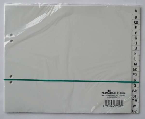 Register DURABLE, A-Z, 20tlg