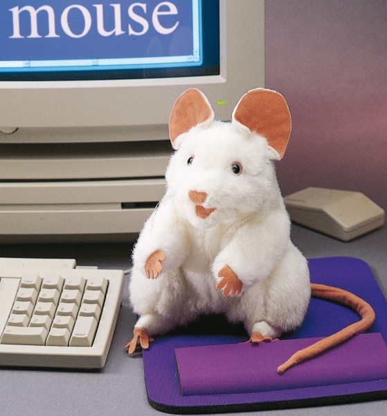 Handpuppe weiße Maus