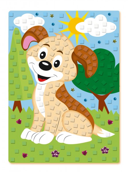 Moosgummi-Mosaik Hund