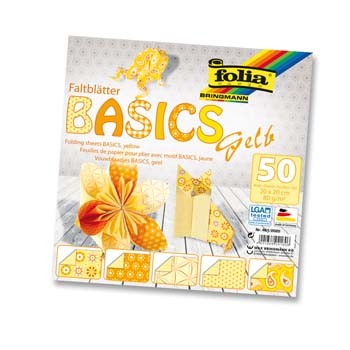 Faltblätter ”Basics” gelb 20x20 cm