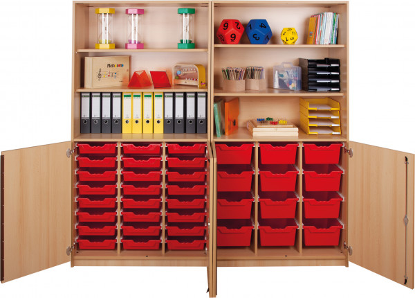 Schrankwand 2tlg., 36 ErgoTrayBoxen