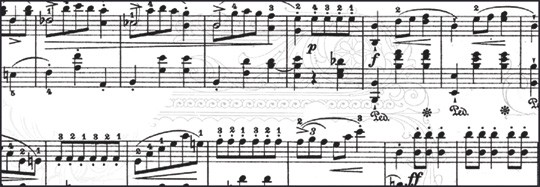 Transparentpapier Noten weiß/schw.