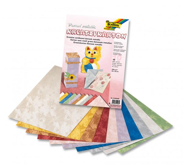 Kreativkarton Damast metallic