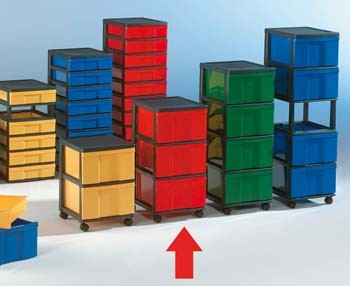Container mit 3 hohen Schüben