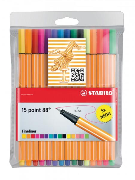 Stabilo Point 88 mit 15 Fineliner