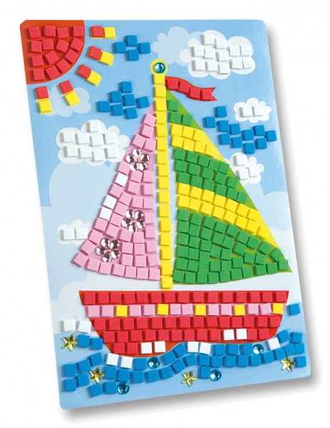 Moosgummi-Mosaik Schiff