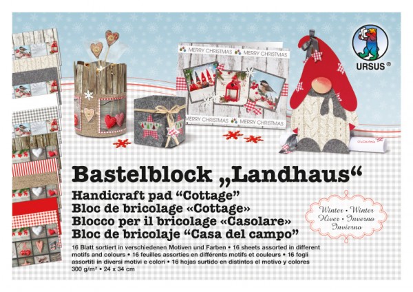 Bastelblock Landhaus Winter,