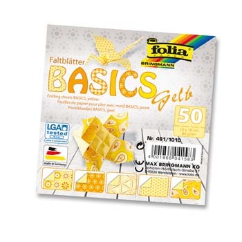 Faltblätter ”Basics” gelb 10x10 cm