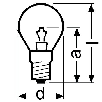Lampe 6 V - 5 A, Sockel E 14