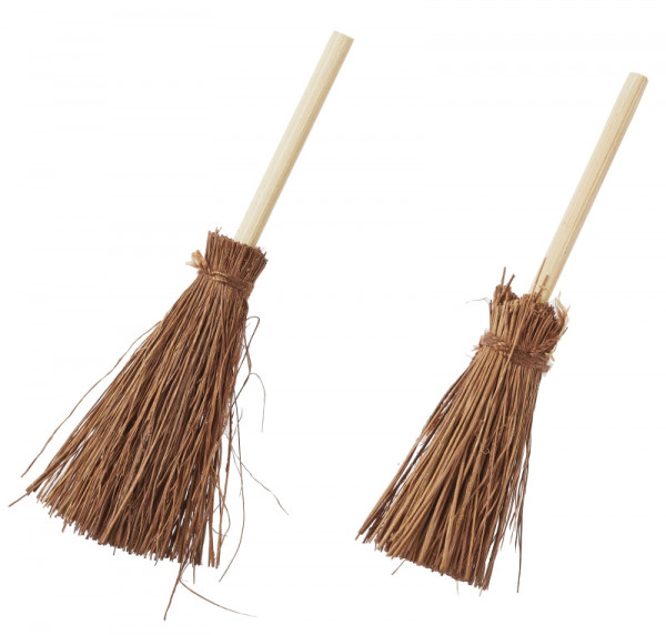 Wichtelzubehör Besen braun 7cm - Btl. 2 St.