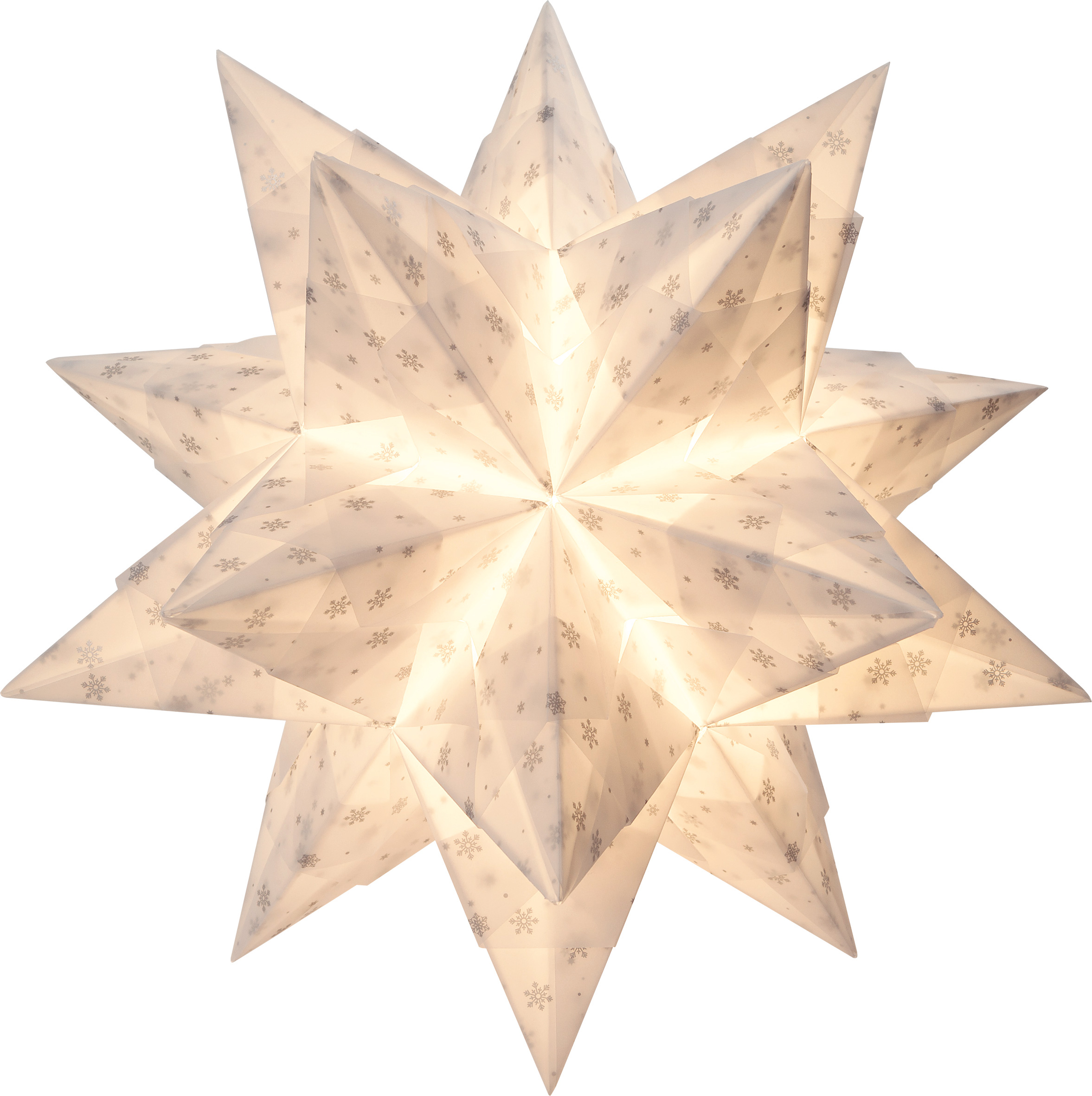 Bascetta-Stern Transparentpapier Schneeflocken weiß/silber 20x20 cm