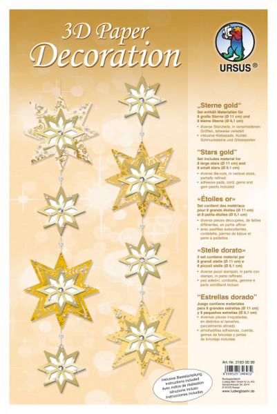 3D Deko Motive ”Sterne gold”