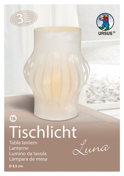 Tischlicht Luna Motiv 16, weiß