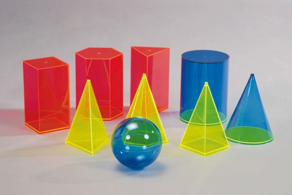 9-teiliger Satz Hohlkörper, farbig