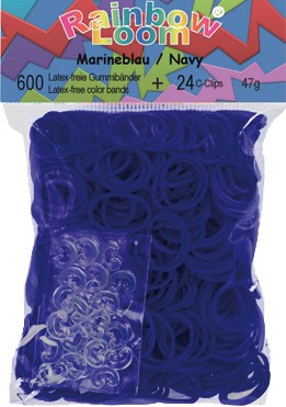 Rainbow-Loom Gummibänder marineblau