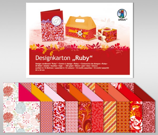 Designkarton-Block ”Ruby” 200g/m²