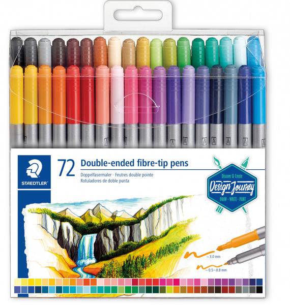 Doppelfasermaler 72 Stück farb.sort