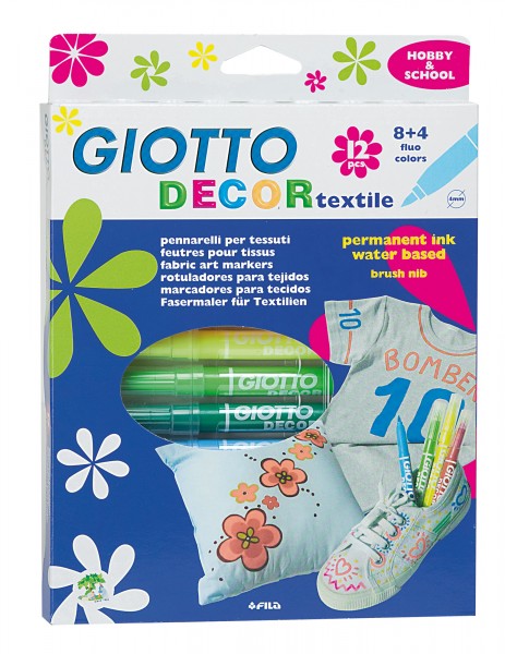 GIOTTO Decor Textilmarker 12 Stifte