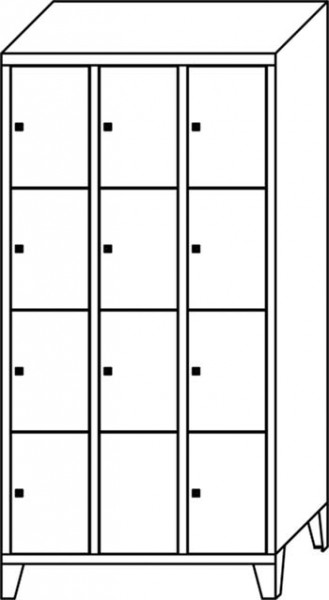 Schließfachschrank m Füßen,12 Fäche