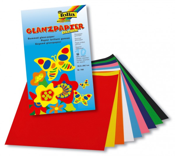 Glanzpapier gummiert 18,5 x 29,7cm,