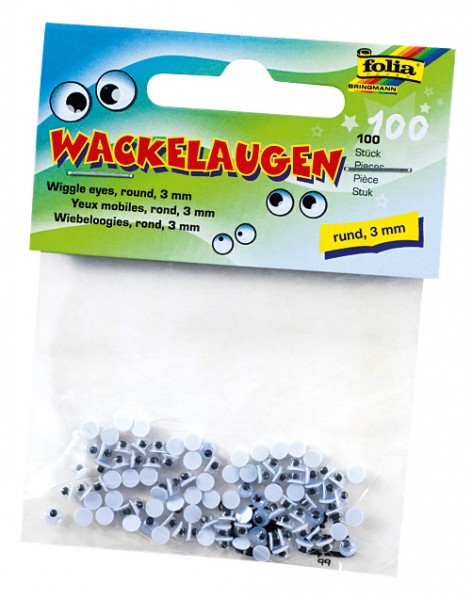 Wackelaugen 3 mm 100 Stück