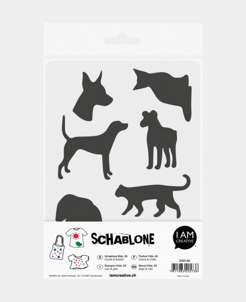 Schablone Kids ”Hunde + Katzen”