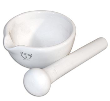 Mörser mit Pistill aus Porzellan | LMS Lehrmittel-Service H.Späth GmbH