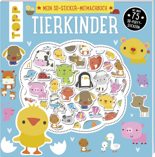 3D-Sticker-Buch: Tierkinder