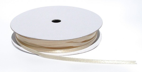 Satinband, doppelseitig beige