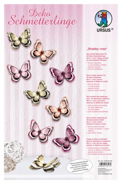 3D-Dekoschmetterlinge ”Shabby rose”