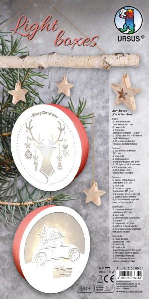 Light boxes ”Car & Reindeer”