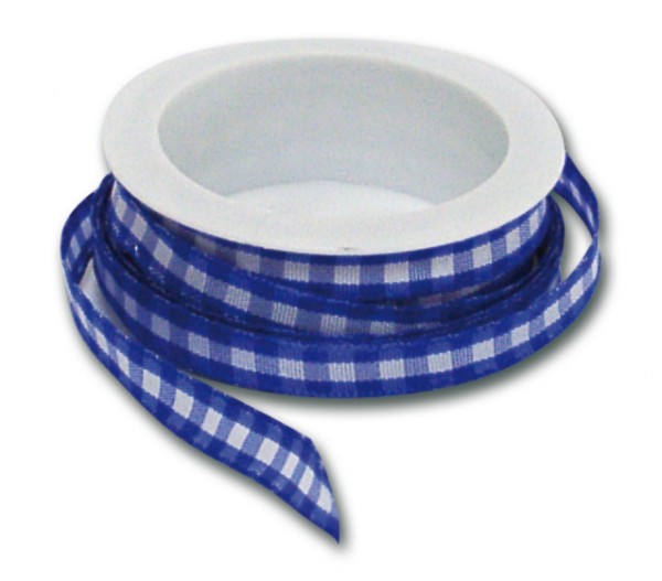 Karoband blau/weiß 10m x 10mm