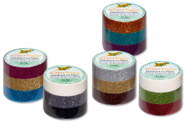 Glitzer-Tape 3er-Set, 15mmx5m