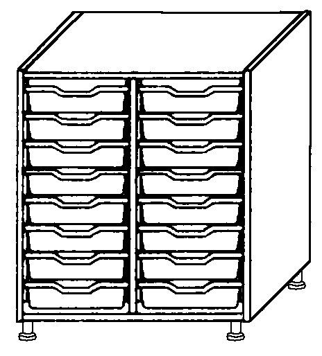 Schrank mit 16 Schüben