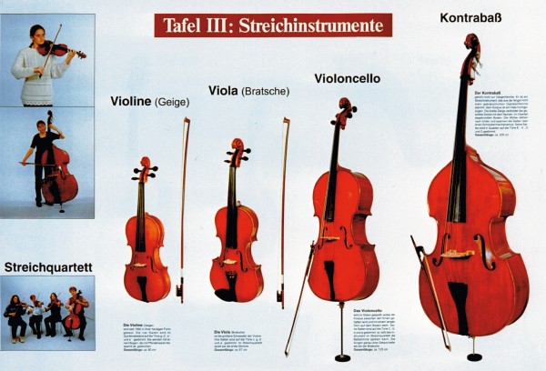 Tafel 3: Streichinstrumente