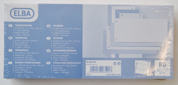 Trennblätter ELBA, gelocht, rot