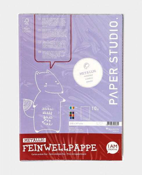 Feinwellpappe A4, 10 Blatt Metallic