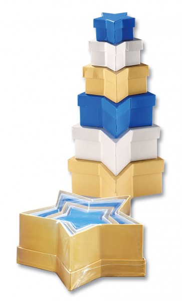 Geschenkboxen Stern, 6 Stück